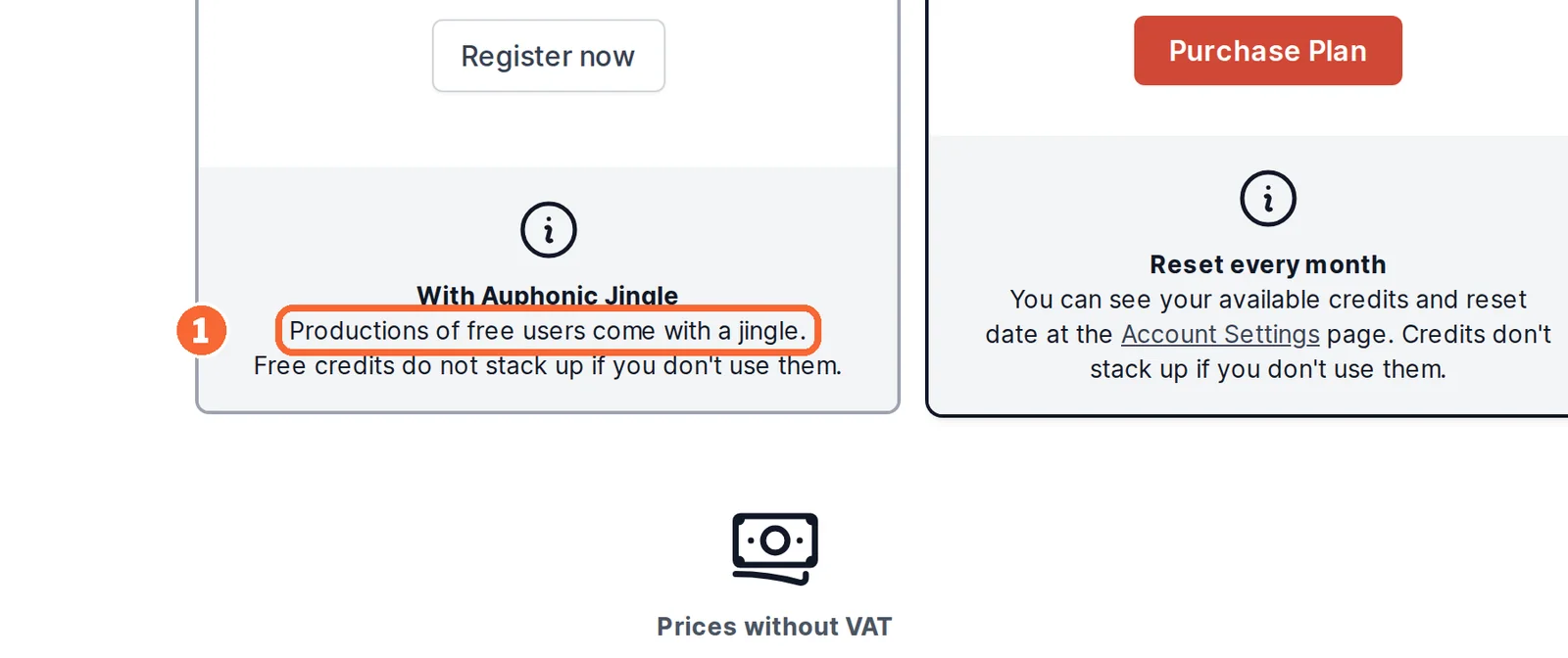 Auphonic pricing page note that productions of free users come with a jingle, marked