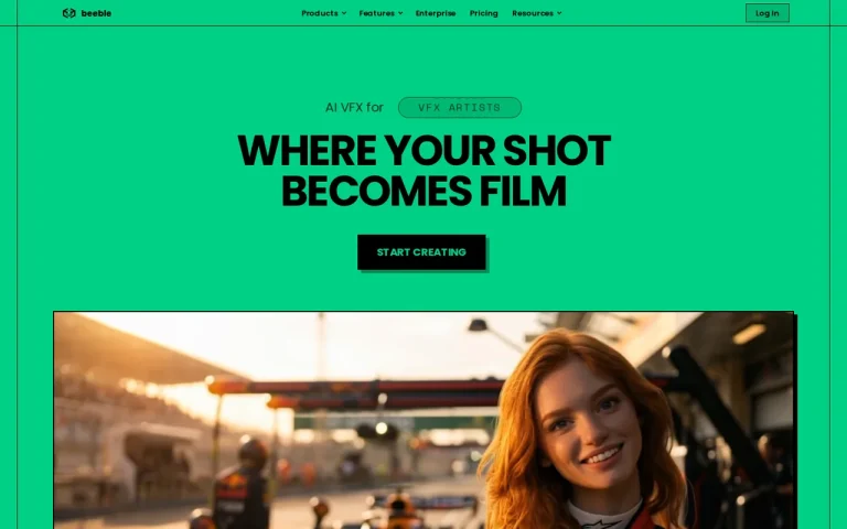 Beeble homepage screenshot showing the official landing page