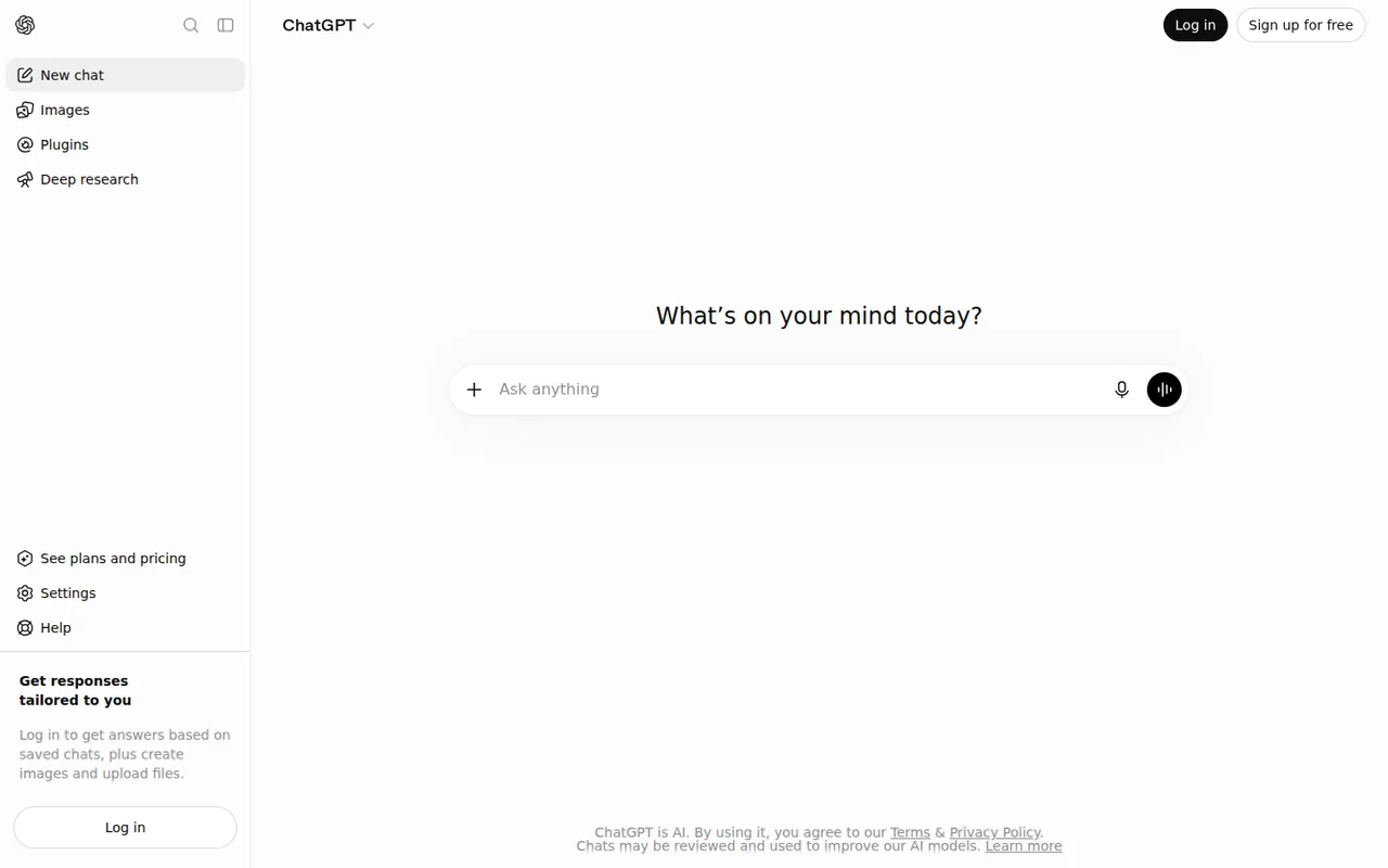 ChatGPT official home page