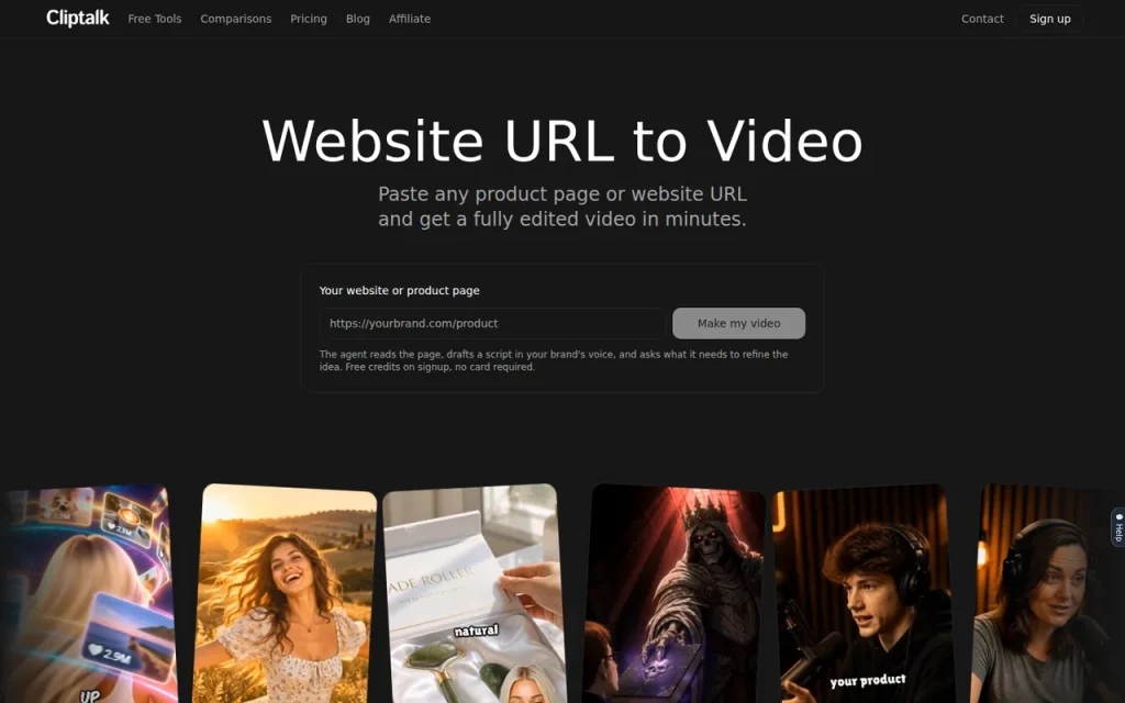 Cliptalk features page screenshot showing the product interface