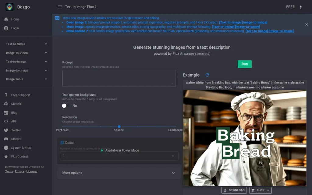 Dezgo features page screenshot showing the product interface