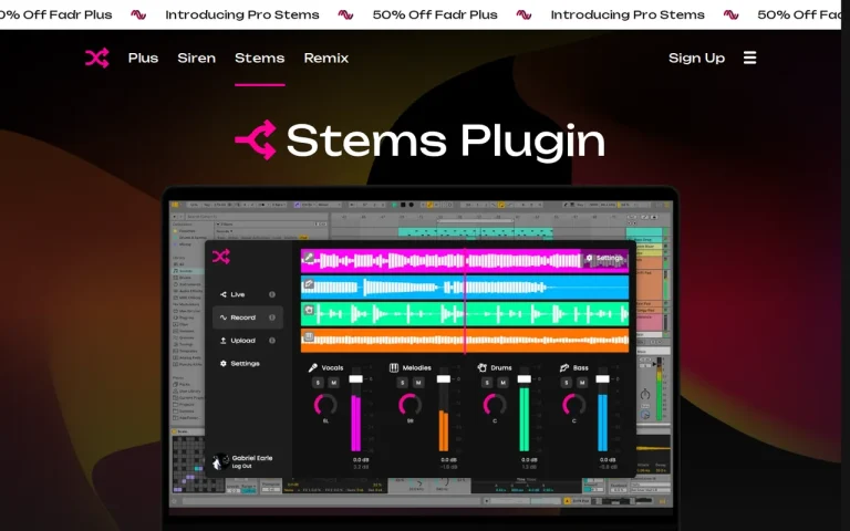 Fadr features page screenshot showing the product interface