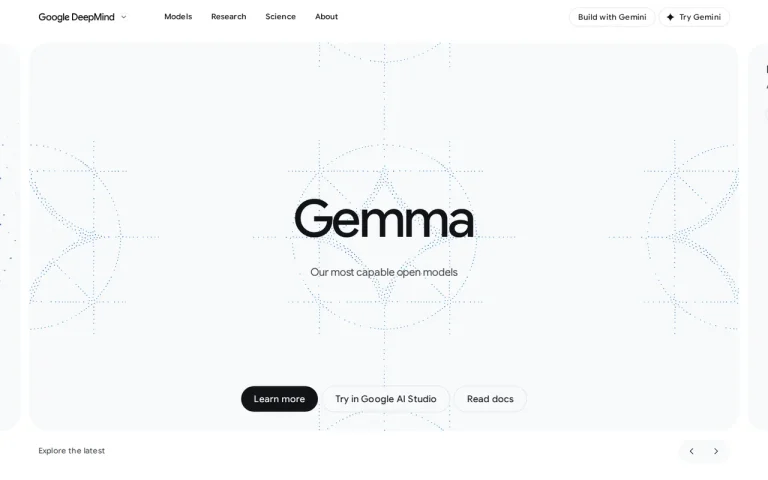 Gemma 4 features page screenshot showing the product interface
