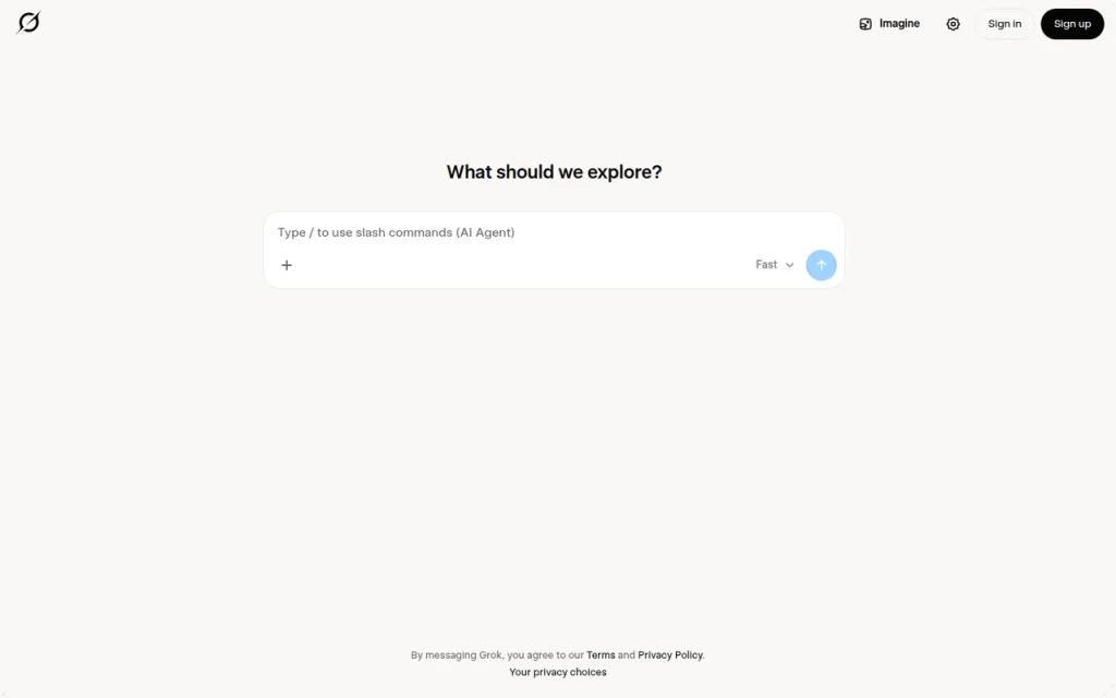 Grok homepage screenshot showing the official landing page