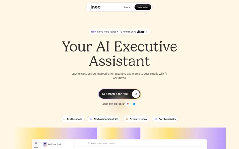 Jace AI homepage screenshot showing the official landing page