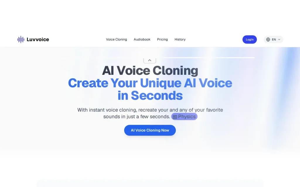 LuvVoice features page screenshot showing the product interface