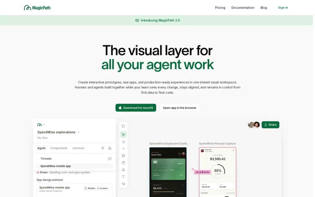 MagicPath homepage screenshot showing the official landing page