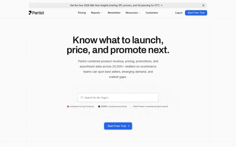 Particl homepage screenshot showing the official landing page