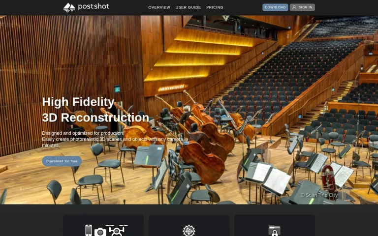 Postshot homepage screenshot showing the official landing page