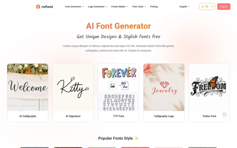 Refont homepage screenshot showing the official landing page