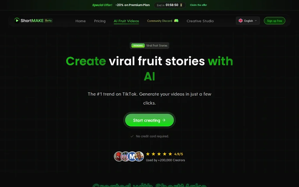 ShortMake features page screenshot showing the product interface