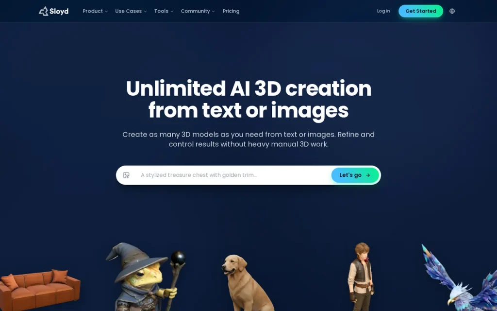 Sloyd homepage screenshot showing the official landing page