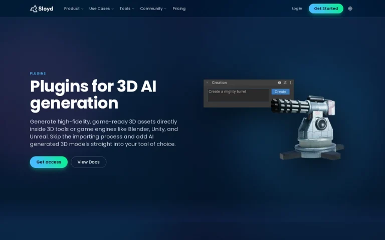 Sloyd features page screenshot showing the product interface