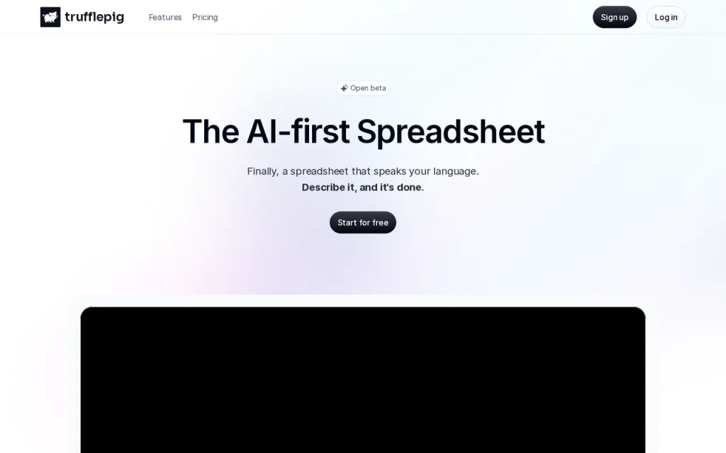 trufflepig homepage screenshot showing the official landing page