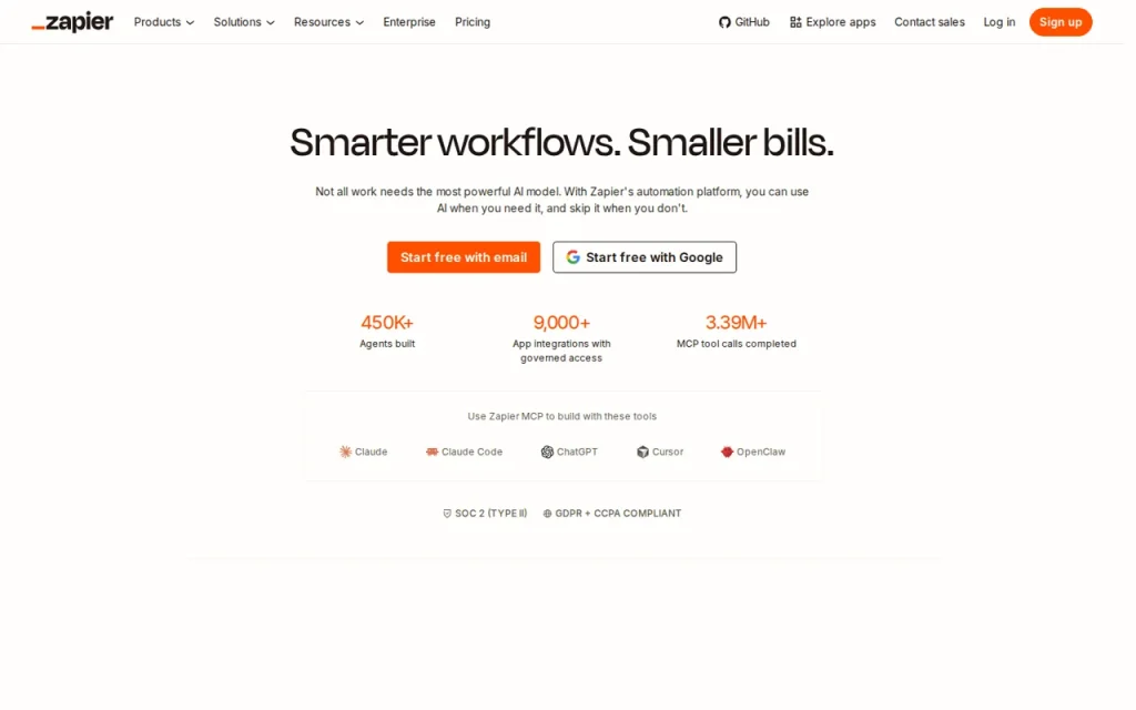 Screenshot of the Zapier interface, captured September 2026