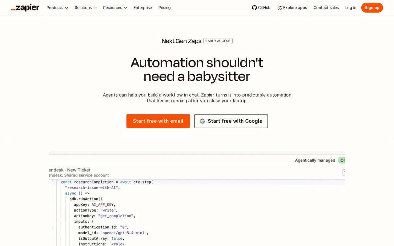 Zapier official features page