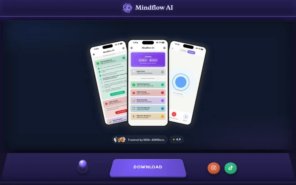 Mindflow AI homepage screenshot showing the official landing page