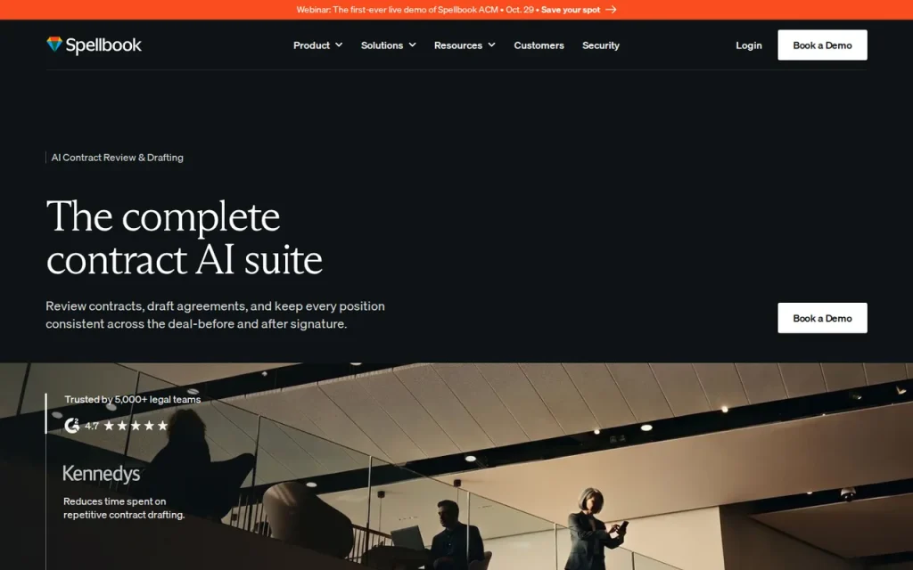Spellbook homepage screenshot showing the official landing page