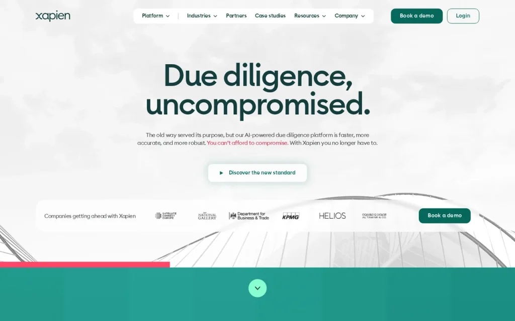 Xapien homepage screenshot showing the official landing page